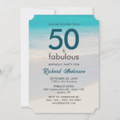 Mannen "50 en Fabulous" Uitnodiging voor verjaarda (Voorkant)