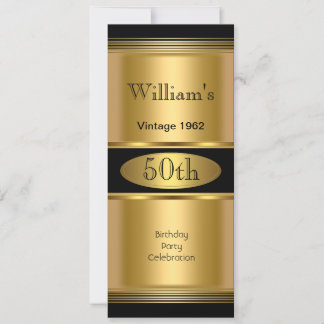 Mannen 50e verjaardag Vintage Gold Black Kaart