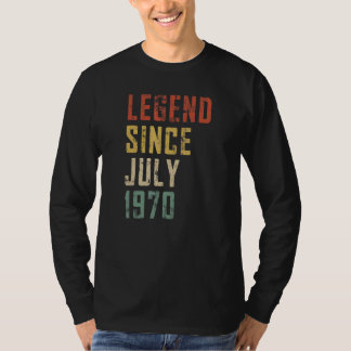 Mannen 52 jaar oud legende sinds juli 1970 52e geb t-shirt