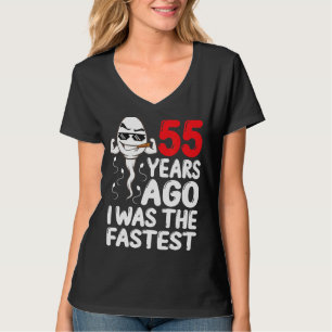 Mannen 55e verjaardag Gag Dress 55 jaar geleden wa T-shirt
