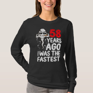 Mannen 58e verjaardag van de grap van 58 jaar gele t-shirt