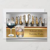 Mannen 60e verjaardag Chess Set Metal Scotch Kaart (Voorkant)