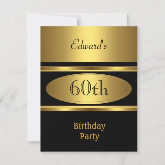 Mannen 60e verjaardag Gold Black Kaart (Voorkant)