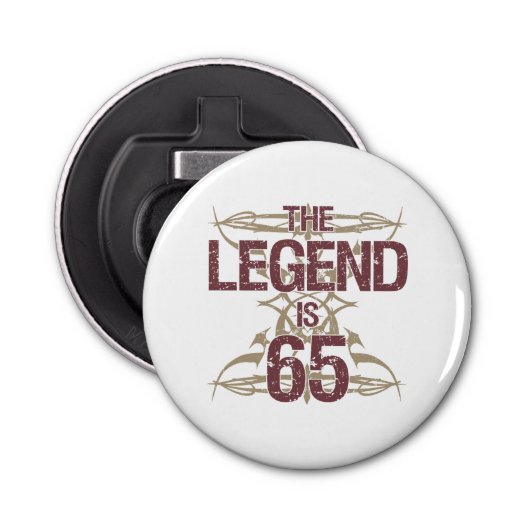 Mannen 65th Birthday Button Flesopener (Voorkant)