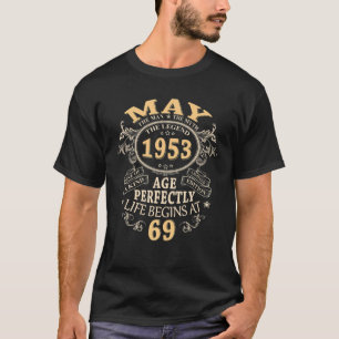 Mannen 69-jarige geschenken mei 1953 Man Myth Lege T-shirt