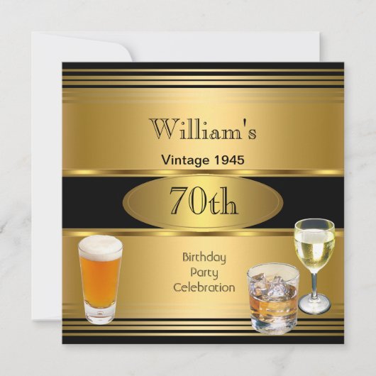 Mannen 70e verjaardag van de goudprijs 1945 Kaart (Voorkant)