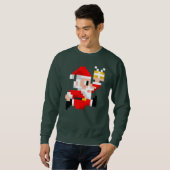 Mannen 8-bits kerstkerstkerstmis met Ugly Kerstshi Trui (Voorkant volledig)