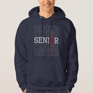 Mannen aangepaste naam klasse 2021 Red Senior Hood Hoodie