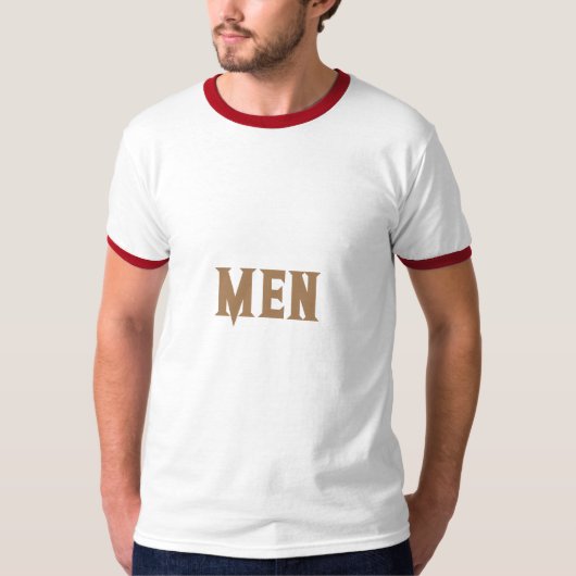 Mannen Aangepaste tekst Lichtbruine kleur Basic Ri T-shirt (Voorkant)