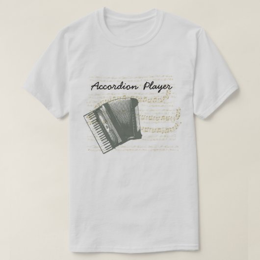 Mannen Accordion Player T-Shirt (Design voorkant)