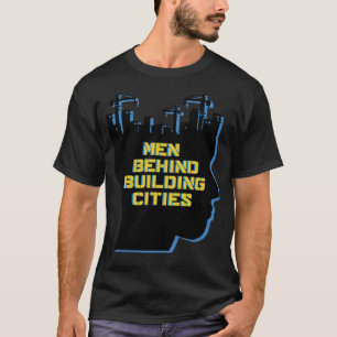 Mannen achter de astronaut van het gebouw t-shirt