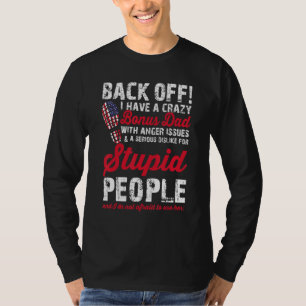 Mannen achterkant Ik heb een gekke stiefvader Amer T-shirt