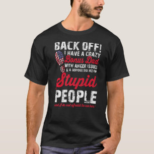 Mannen achterkant Ik heb een gekke stiefvader Amer T-shirt