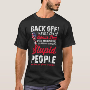Mannen achterkant Ik heb een gekke stiefvader Amer T-shirt