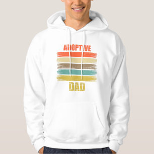 Mannen adoptie Aankondigingsdag Familie Papa Retro Hoodie
