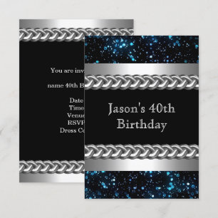 Mannen Afbeelding op zaterdag blauw Metaal Chrome Kaart