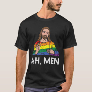 Mannen Ah Mannen Regenbooggraaf Jezus Christelijke T-shirt