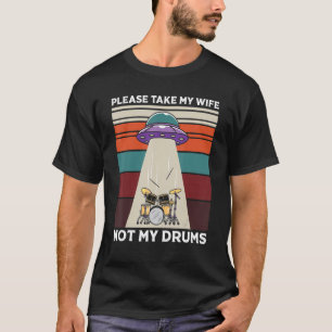 Mannen Alien Abductie Drummer T-shirt