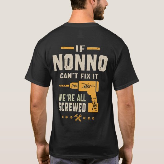 Mannen als Nonno het opa Gift niet kan oplossen T-shirt (Achterkant)