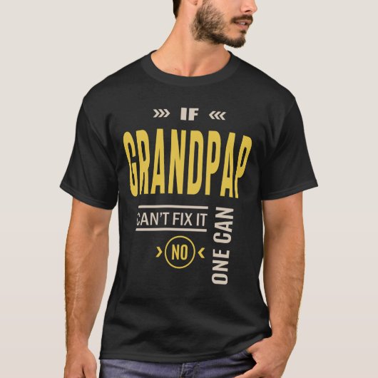 Mannen als opa het opa cadeau niet kan oplossen t-shirt (Voorkant)