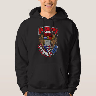 Mannen Amerikaanse Pitbull Pap 4th van juli Hoodie