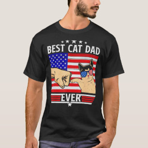 Mannen Amerikaanse Vlag 4 juli Beste Kat Vader Ooi T-shirt