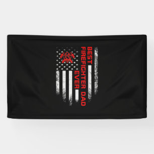 Mannen Amerikaanse vlag Beste brandweerman Spandoek