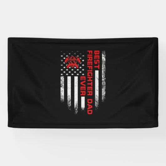 Mannen  Amerikaanse vlag Beste brandweerman Spandoek (Horizontaal)