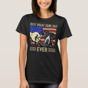Mannen Amerikaanse vlag Beste Grote Deen Pap 4th v T-shirt