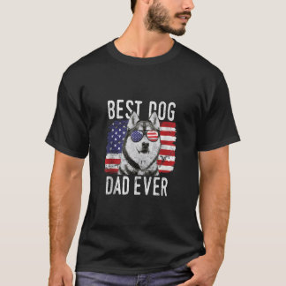 Mannen Amerikaanse vlag beste hond papa ooit Siber T-shirt