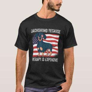 Mannen -Amerikaanse vlag Dachshund omdat Thera T-shirt