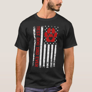 Mannen Amerikaanse vlag - Dog Paw print beste hon T-shirt