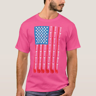 Mannen Amerikaanse vlag Golf Club Sport Design T-shirt