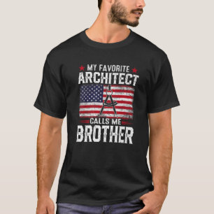 Mannen Amerikaanse vlag Mijn favoriete architect n T-shirt