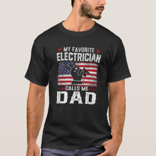 Mannen Amerikaanse vlag Mijn favoriete elektricien T-shirt