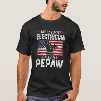 Mannen Amerikaanse vlag Mijn favoriete elektricien T-shirt
