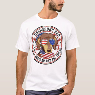 Mannen Amerikaanse vlag op 4 juli Dachshund T-shirt