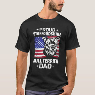 Mannen Amerikaanse vlag Staffy Trots Staffordshire T-shirt