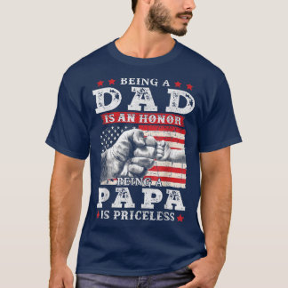 Mannen Amerikaanse vlag vader zijn is een eerbetoo T-shirt