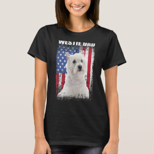 Mannen Amerikaanse vlag Westie Dad Dog voor Fat T-shirt