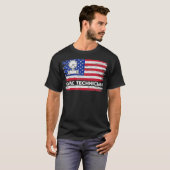 Mannen Amerikaanse vlaggen-Hvac-technicus verlaat T-shirt (Voorkant volledig)