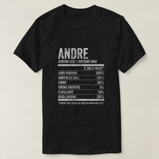 Mannen Andre Nutrition Shirt met gepersonaliseerde (Design voorkant)