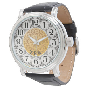 Mannen Antiek Stijl Monogram Grote Numeriek Horloge