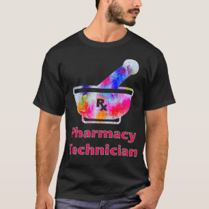 Mannen apotheek Mortier Pestle RX Pharmacy Tech T-shirt