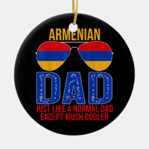 Mannen Armeense vader Armeense vlag Zonnebrillen Keramisch Ornament