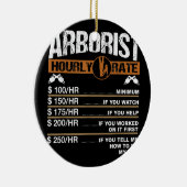 Mannen artiest Hourly Rate Tree Surgeon Logger Pap Keramisch Ornament (Rechts)