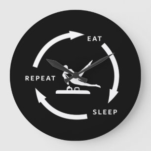 Mannen Artistieke gymnastiek Eat Sleep Herhaal spo Grote Klok