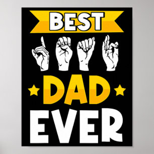 Mannen ASL Gebarentaal Doof Bewustzijn en Dove Pap Poster