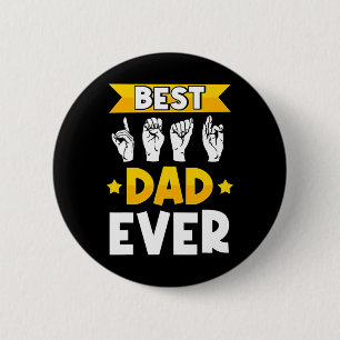 Mannen ASL Gebarentaal Doof Bewustzijn en Dove Pap Ronde Button 5,7 Cm