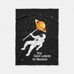 Mannen astronaut in de ruimteplaneet Lollipop Fleece Deken